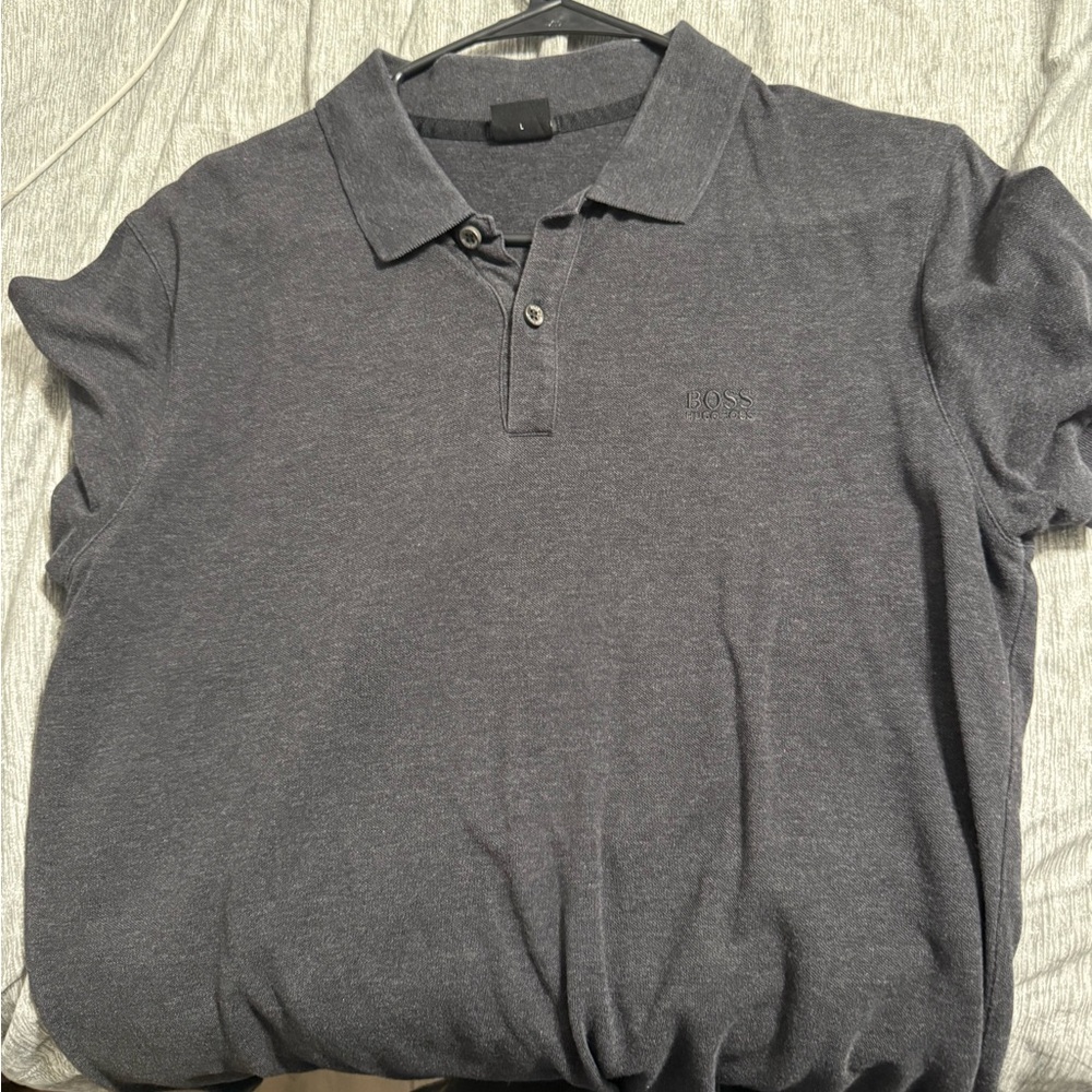 Hugo Boss Gray Polo Shirt Classic Knit Casual